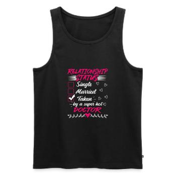 Funny His and Her Gift Idea Doctor Relationship - Men's Premium Organic Tank Top - black - Front - AI Model Male 178 light (178cm)