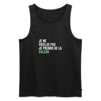 I'm not getting old, I'm increasing in value - Men's Premium Organic Tank Top - black - Front - Michal (187cm)