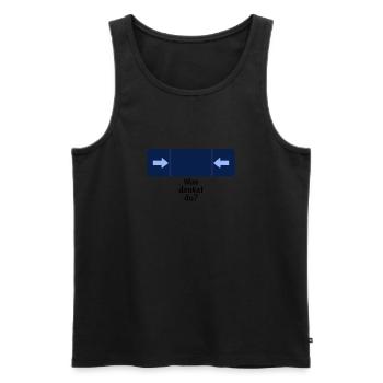 was denkst du schwarz - Männer Premium Bio Tank Top - Schwarz - Vorne - Michal (187cm)
