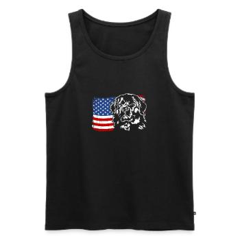 Neufundländer Amerika Fahne Hunde Wilsigns - Männer Premium Bio Tank Top - Schwarz - Vorne - Michal (187cm)