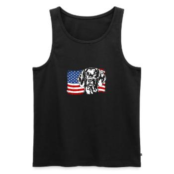 Magyar Vizsla America Flag Dogs Dog Wilsigns - Men's Premium Organic Tank Top - black - Front - AI Model Male 178 light (178cm)