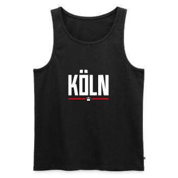 KÖLN | KRONE - Männer Premium Bio Tank Top - Schwarz - Vorne - Michal (187cm)