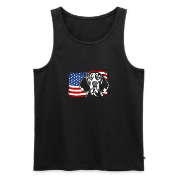 Beagle America Flag Dogs Dog Wilsigns - Men's Premium Organic Tank Top - black - Front - AI Model Male 178 light (178cm)