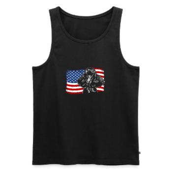 Poodle America Flag Dog Dogs Wilsigns - Men's Premium Organic Tank Top - black - Front - AI Model Male 178 light (178cm)