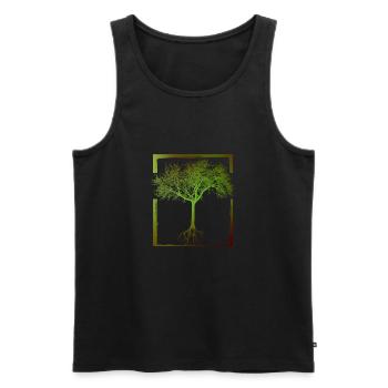 Mutter Natur - Rahmen 01 - Männer Premium Bio Tank Top - Schwarz - Vorne - AI Model Male 178 light (178cm)