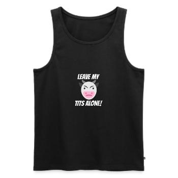 Leave My Tits Alone! Vegan Power Milch ist Gift - Männer Premium Bio Tank Top - Schwarz - Vorne - AI Model Male 178 light (178cm)