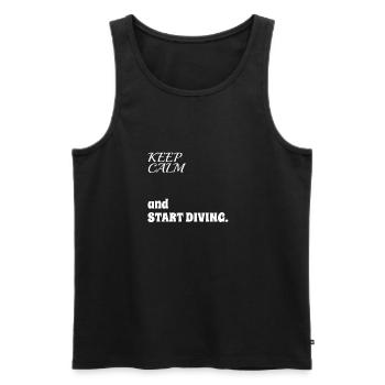 🤿 " "Keep Calm and Start Diving" Shirt 🤿 - Men's Premium Organic Tank Top - black - Front - Michal (187cm)