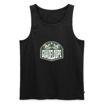 Guadeloupe Océan Caraïbes Vagues - Débardeur bio Premium Homme - noir - Devant - Michal (187cm)
