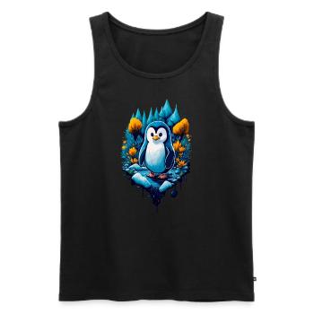 Pingouin cool mignon - Débardeur bio Premium Homme - noir - Devant - AI Model Male 178 light (178cm)