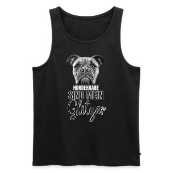 HUNDEHAARE sind mein GLITZER - Hund Hunde - Männer Premium Bio Tank Top - Schwarz - Vorne - Michal (187cm)