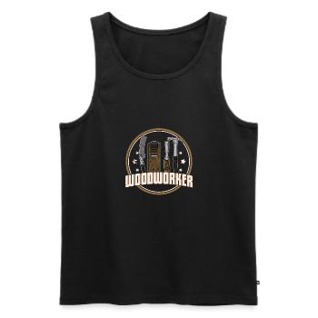 charpentier menuiserie menuiserie profession de menuisier - Débardeur bio Premium Homme - noir - Devant - Michal (187cm)