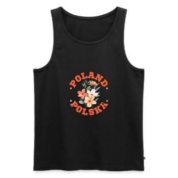 Pologne Polska Polski Husaria Cavalerie polonaise - Débardeur bio Premium Homme - noir - Devant - AI Model Male 178 light (178cm)