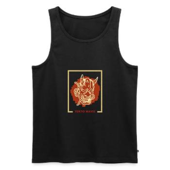 Japanische Tengu Hannya Kitsune Maske - Männer Premium Bio Tank Top - Schwarz - Vorne - AI Model Male 178 light (178cm)
