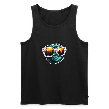 Sunglasses / Reflection / Forest / Reflection - Men's Premium Organic Tank Top - black - Front - AI Model Male 178 light (178cm)