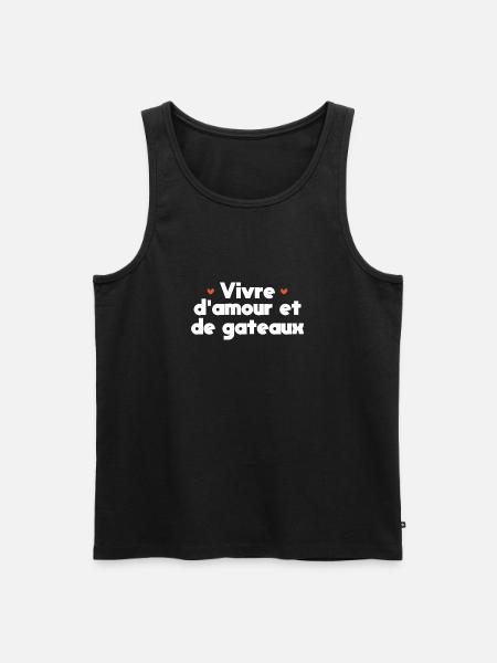Living on love and cakes - Men's Premium Organic Tank Top - black