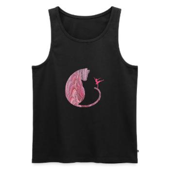 cat with ballerina e 117 - Men's Premium Organic Tank Top - black - Front - AI Model Male 178 light (178cm)