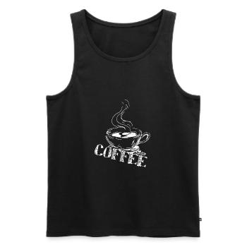 café - Débardeur bio Premium Homme - noir - Devant - Michal (187cm)