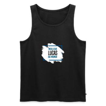 Lucas - Débardeur bio Premium Homme - noir - Devant - Michal (187cm)