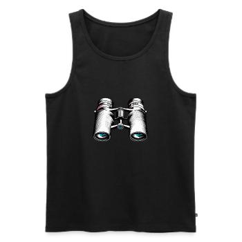 Binoculars / Observation / Observation / Adventure - Men's Premium Organic Tank Top - black - Front - AI Model Male 178 light (178cm)