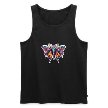 Papillon de nuit / Animal / Insecte / Larve / Ravageur - Débardeur bio Premium Homme - noir - Devant - AI Model Male 178 light (178cm)