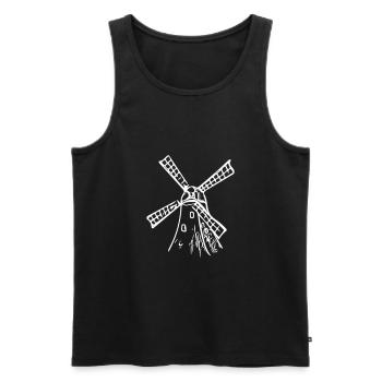Classic Vintage Windmill - Men's Premium Organic Tank Top - black - Front - Michal (187cm)