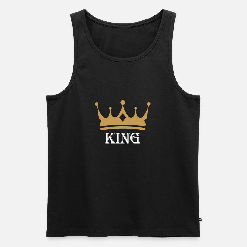 KING / König Print - Männer Premium Bio Tank Top - Schwarz