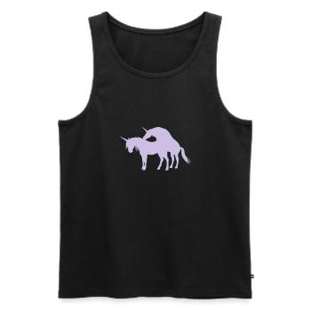 Unicorns Make Love - Men's Premium Organic Tank Top - black - Front - AI Model Male 178 light (178cm)