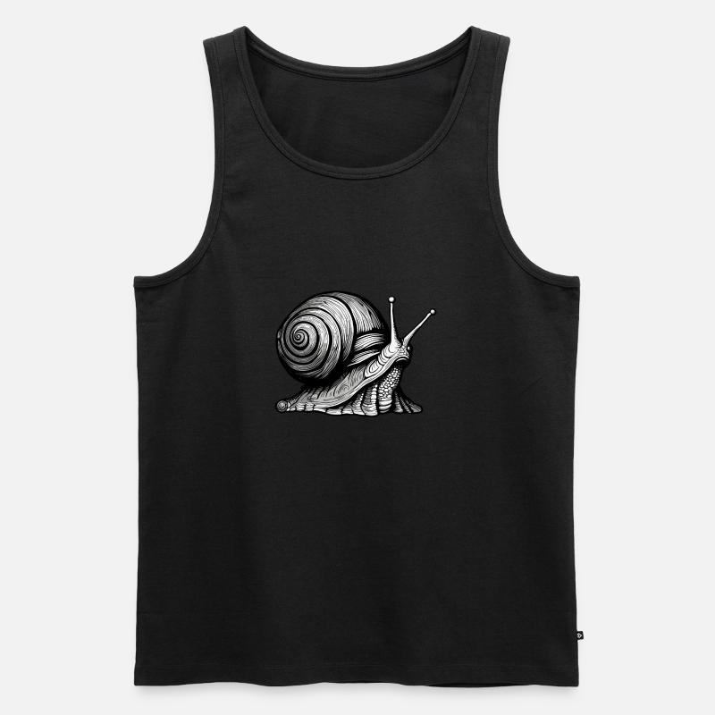 Schnecke / Tier / kriechen / Schleimig / langsam - Männer Premium Bio Tank Top - Schwarz