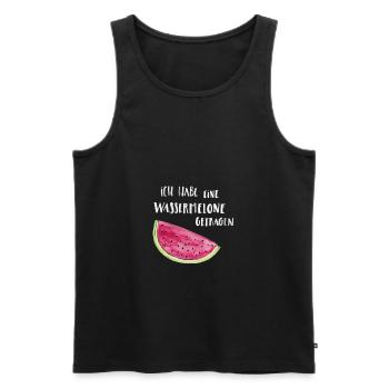 Ich habe eine Wassermelone getragen hell - Männer Premium Bio Tank Top - Schwarz - Vorne - Michal (187cm)