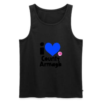 County Armagh - Men's Premium Organic Tank Top - black - Front - AI Model Male 178 light (178cm)