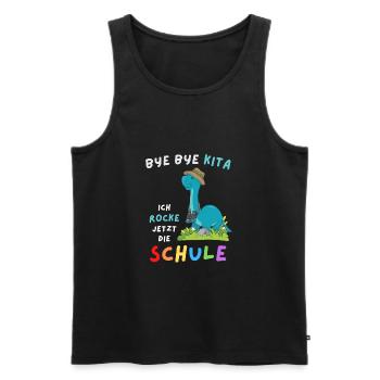 Dinosaurier Schulanfang Einschulung Schulstart - Männer Premium Bio Tank Top - Schwarz - Vorne - Michal (187cm)