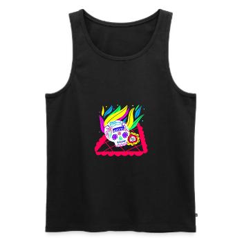 Mexican Skull - Men's Premium Organic Tank Top - black - Front - Michal (187cm)