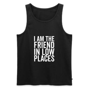 Ich bin der Freund in niedrigen Orten - Männer Premium Bio Tank Top - Schwarz - Vorne - AI Model Male 178 light (178cm)