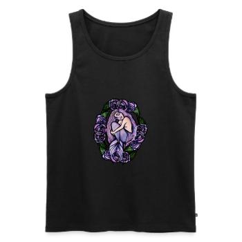 Mermaid Purple - Men's Premium Organic Tank Top - black - Front - AI Model Male 178 light (178cm)