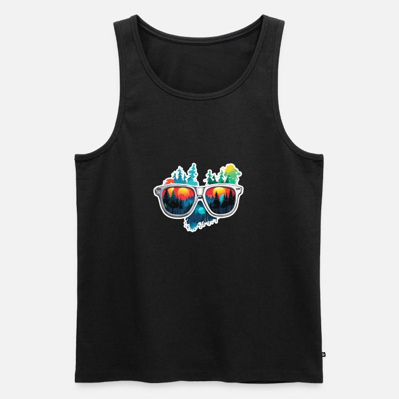 Sunglasses / Reflection / Forest / Reflection - Men's Premium Organic Tank Top - black