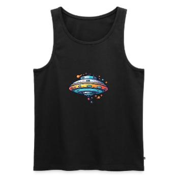 Alien / Spaceship / UFO / Area 51 / All / Mars - Men's Premium Organic Tank Top - black - Front - AI Model Male 178 light (178cm)