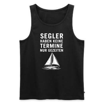Segeln Spruch fürs Segelboot - Männer Premium Bio Tank Top - Schwarz - Vorne - AI Model Male 178 light (178cm)