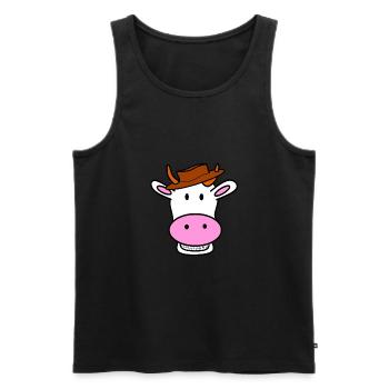 cow-boy - Débardeur bio Premium Homme - noir - Devant - Michal (187cm)