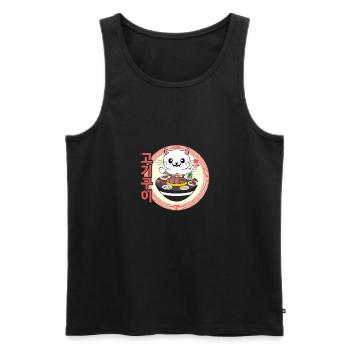 Korean Bbq Kbbq Kawaii Cat - Men's Premium Organic Tank Top - black - Front - AI Model Male 178 light (178cm)