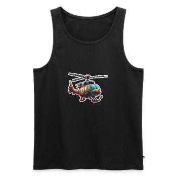 Helicopter / Helicopter / Flying / Aviation - Men's Premium Organic Tank Top - black - Front - Michal (187cm)