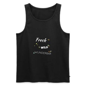 Frech Sauvage femmes Chemise - Débardeur bio Premium Homme - noir - Devant - Michal (187cm)