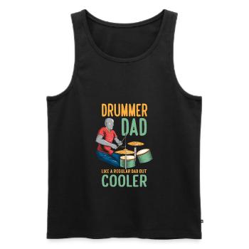 Funny Drummer Dad Drumming Father Daddy - Männer Premium Bio Tank Top - Schwarz - Vorne - AI Model Male 178 light (178cm)
