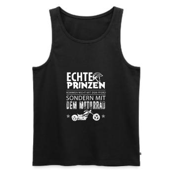 Biker Shirt Männer - Motorrad Prinz - Männer Premium Bio Tank Top - Schwarz - Vorne - Michal (187cm)