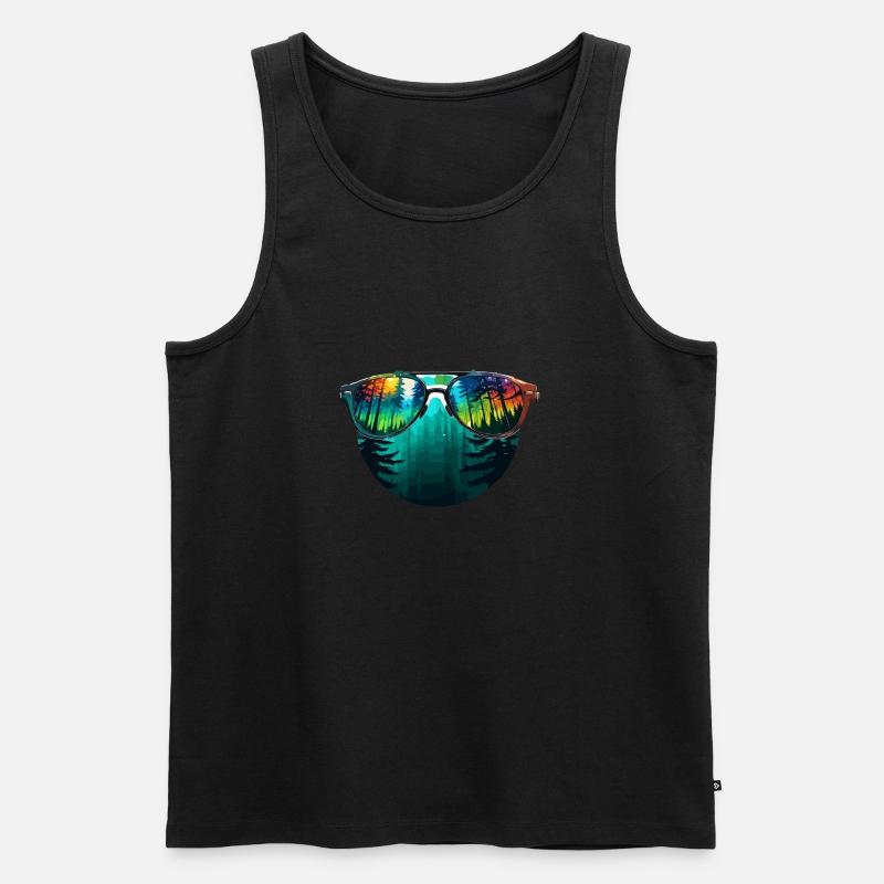 Sunglasses / Reflection / Forest / Reflection - Men's Premium Organic Tank Top - black