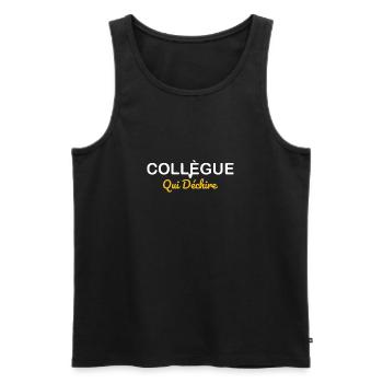 Kollege, der rockt - Männer Premium Bio Tank Top - Schwarz - Vorne - AI Model Male 178 light (178cm)