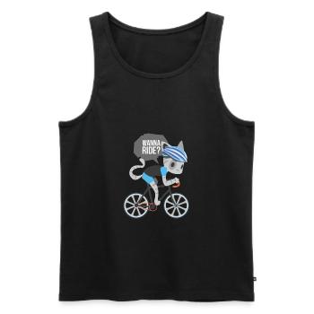 Bike Bicycle Gift Kids Cat Cartoon Comic - Men's Premium Organic Tank Top - black - Front - Michal (187cm)