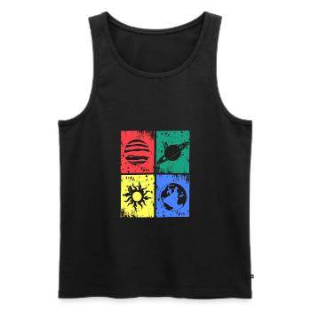Planeten Universum Sonne Erde Farbe - Männer Premium Bio Tank Top - Schwarz - Vorne - AI Model Male 178 light (178cm)