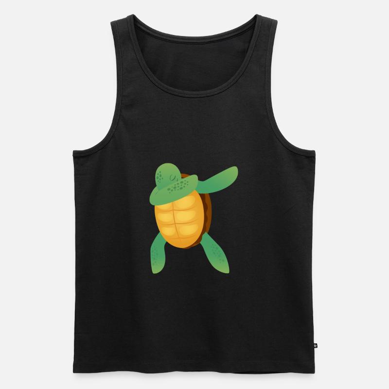 Turtle Dab Dance - Männer Premium Bio Tank Top - Schwarz