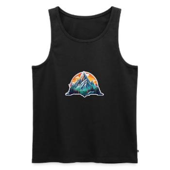 Mountain / Alps / Summit / Nature / Forest / Rock - Men's Premium Organic Tank Top - black - Front - Michal (187cm)