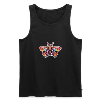 Papillon de nuit / Animal / Insecte / Larve / Ravageur - Débardeur bio Premium Homme - noir - Devant - AI Model Male 178 light (178cm)